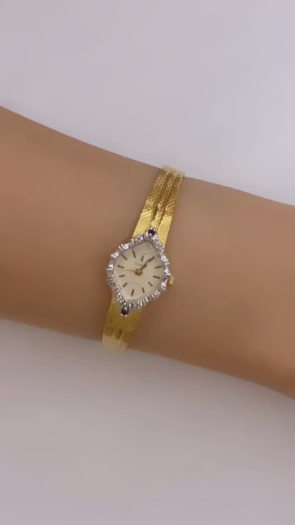 Elegant diamond watch with sapphire